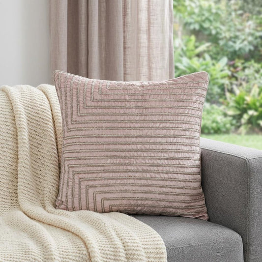 20" Pink And Gold Geometric Throw Pillow Cover with Glitter And Texture