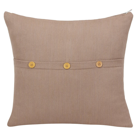 24" Brown Cotton Throw Pillow Cover