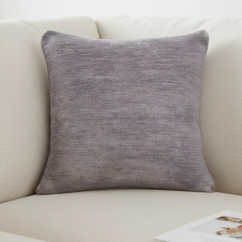 20" Gray Beach Chenille Throw Pillow Cover