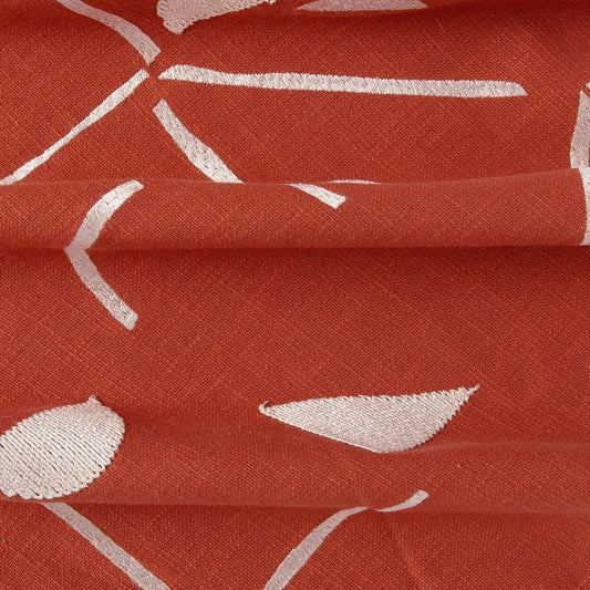 24" Orange And Ivory Geometric Cotton Blend Throw Pillow Cover