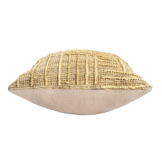 22" Brown And Natural Geometric Cotton Throw Pillow Cover