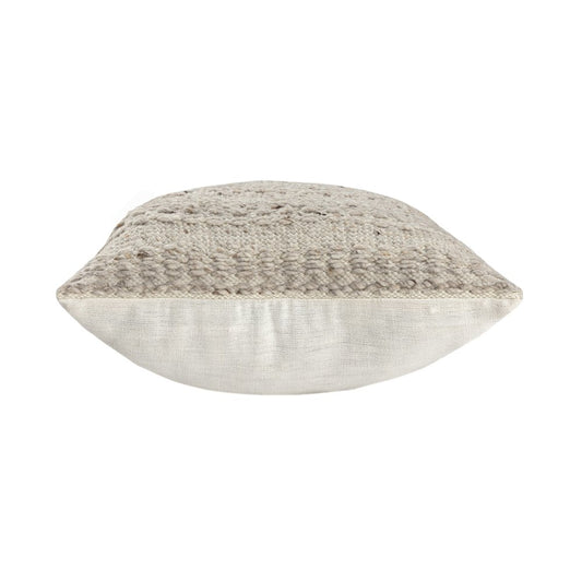 24" Beige Wool Throw Pillow Cover
