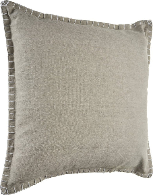 Set of Two 22" Gray Cotton Throw Pillow Covers