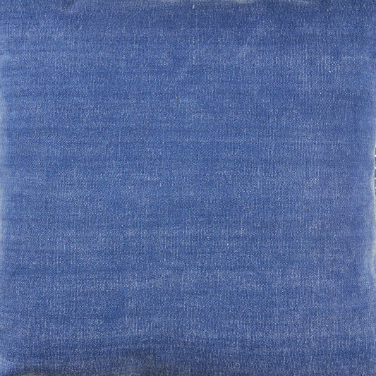 Set of Two 22" X 22" Blue Lumbar Cotton Throw Pillow Covers