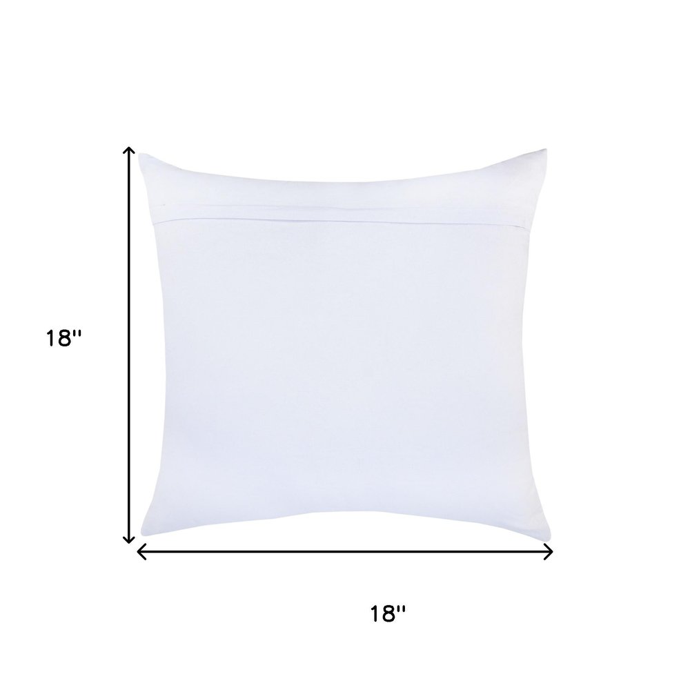 Set of Four 18" Blue And Beige Chevron Cotton Throw Pillow Covers