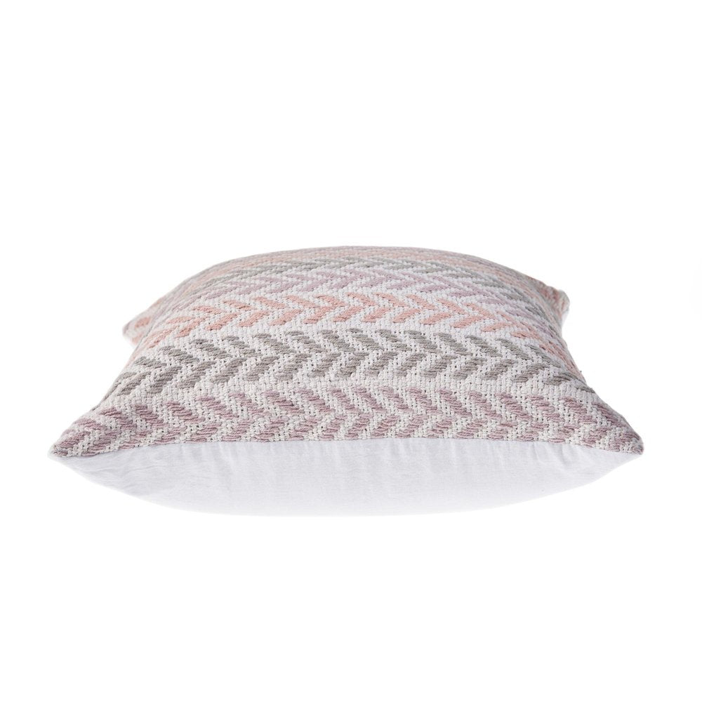 Set of Four 18" X 18" Lilac And Pink Lumbar Beach Chevron Cotton Throw Pillow Covers