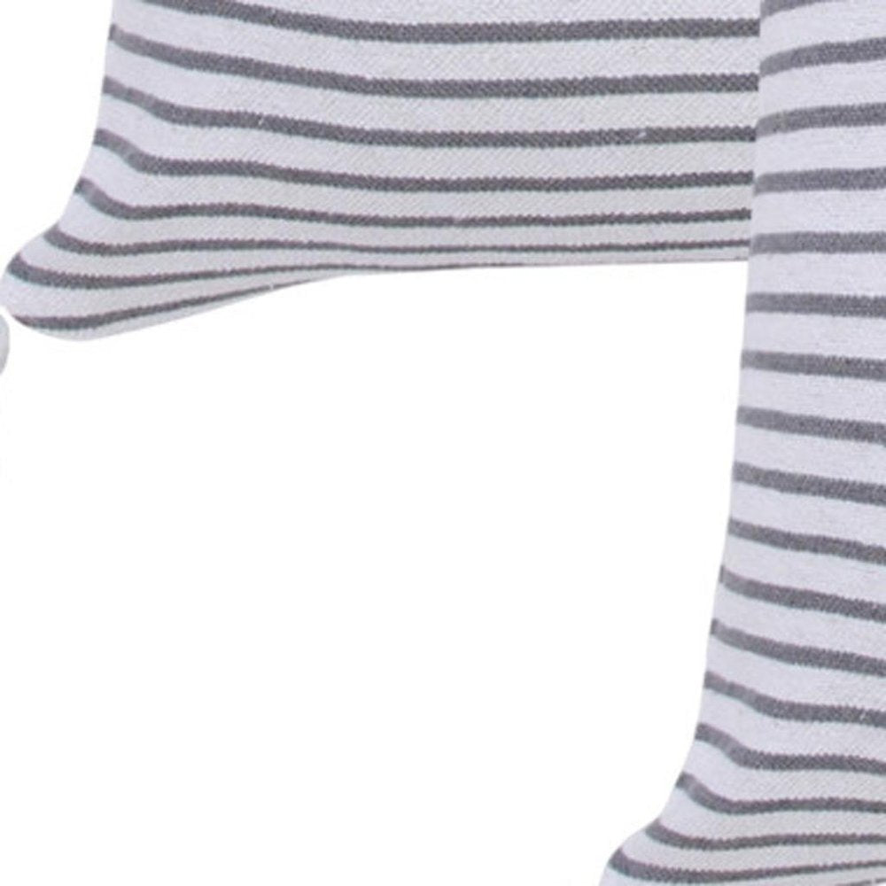 Set of Four 20" Gray And White Striped Cotton Throw Pillow Covers