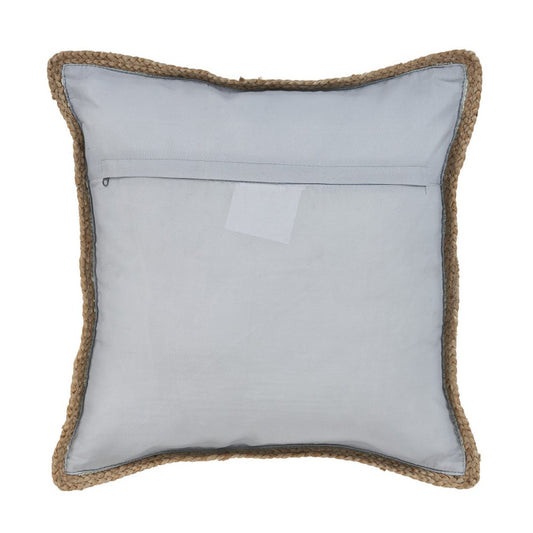20" Blue And Tan Beach Cotton Blend Throw Pillow Cover with Texture