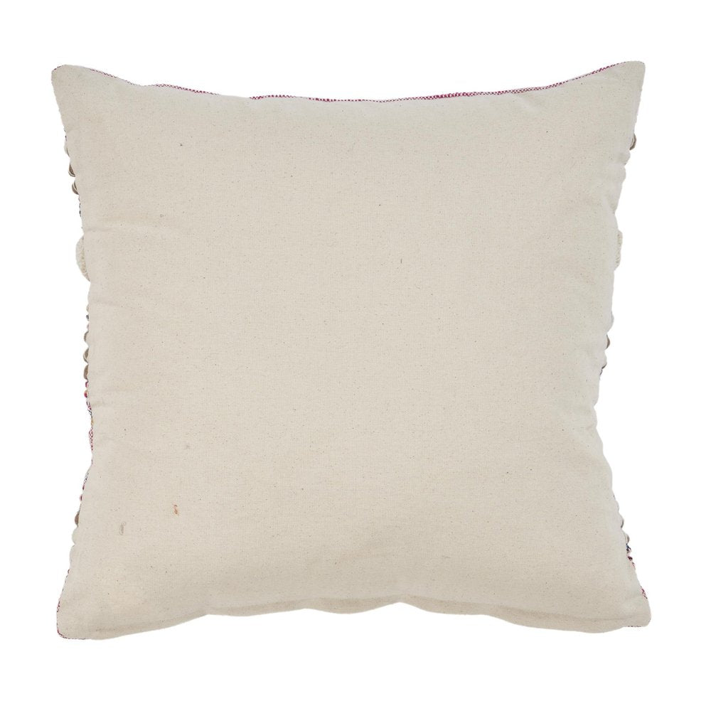 18" Pink And Ivory Striped Cotton Blend Throw Pillow Cover with Texture