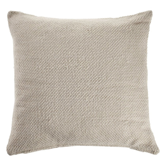 18" Cream And Beige Cotton Throw Pillow Cover