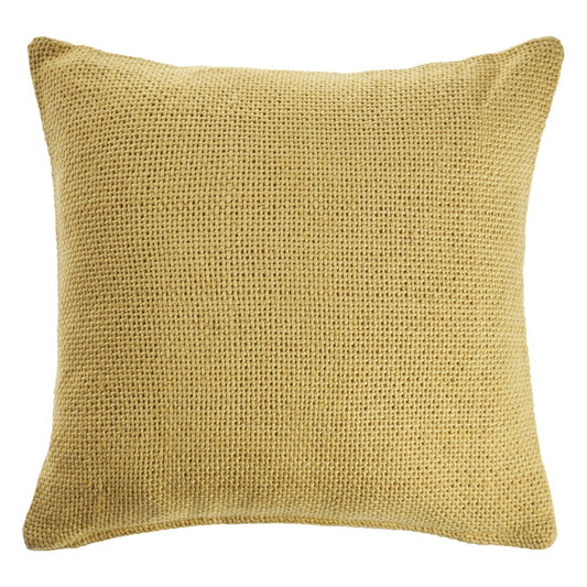 18" Yellow Cotton Throw Pillow Cover