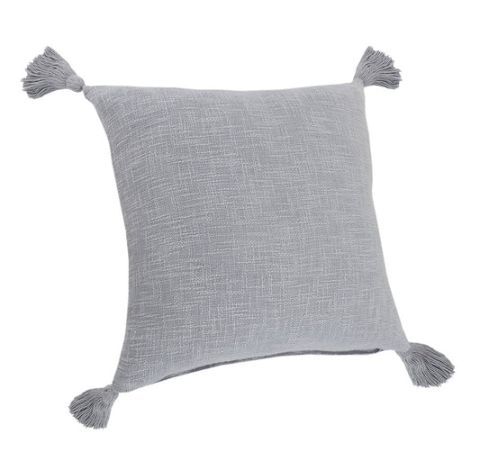 20" Gray Cotton Throw Pillow Cover