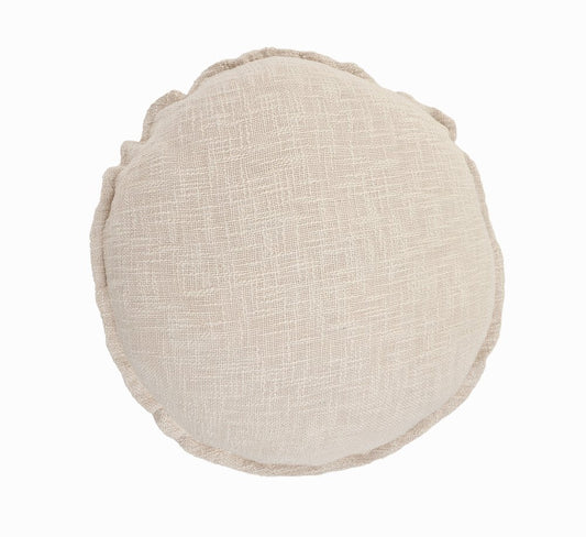 20" Beige Cotton Throw Pillow Cover