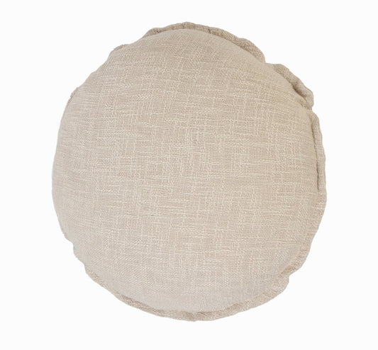 20" Beige Cotton Throw Pillow Cover
