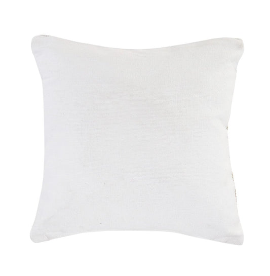 20" Beige And White Striped Cotton Blend Throw Pillow Cover