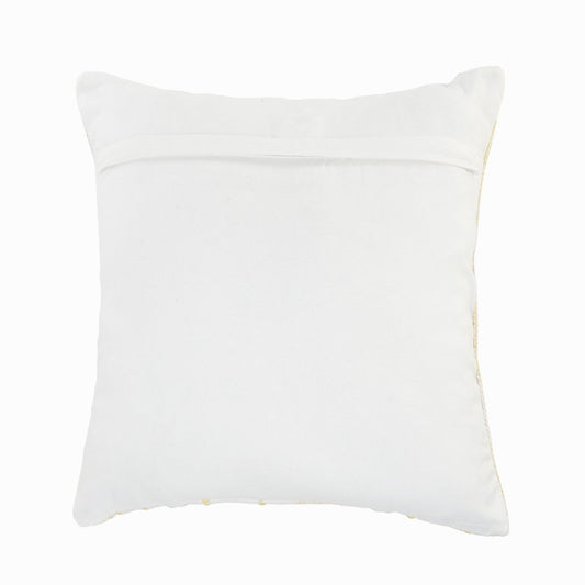 20" White And Yellow Striped Cotton Throw Pillow Cover