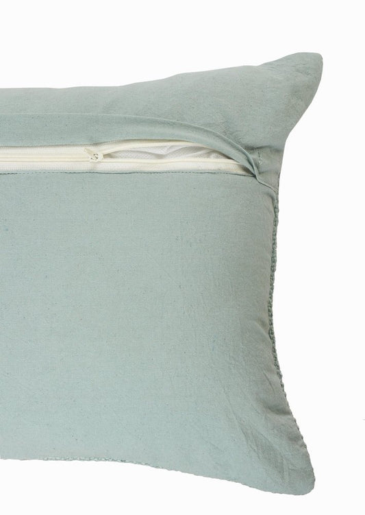 14" X 36" Green And Gray Lumbar Throw Pillow Cover