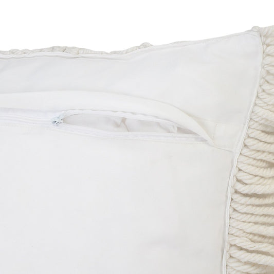 24" White Throw Pillow Cover