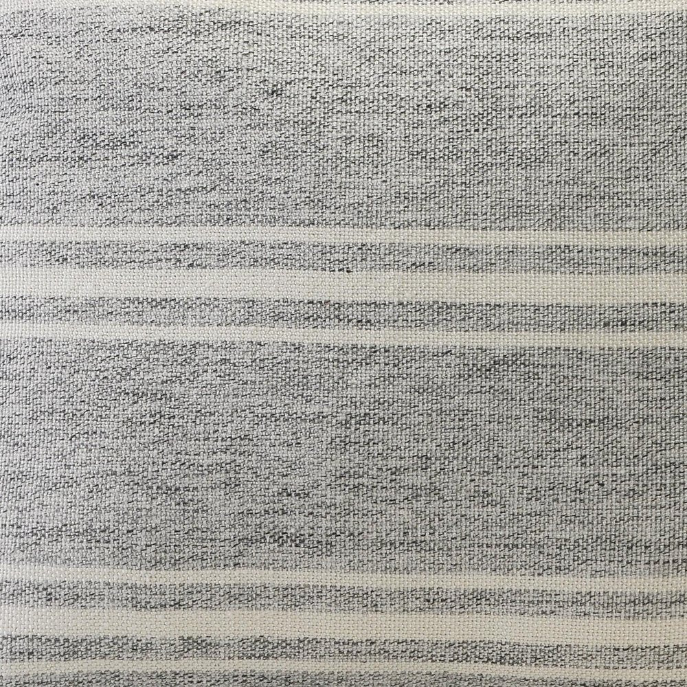 24" Gray And Ivory Striped Throw Pillow Cover