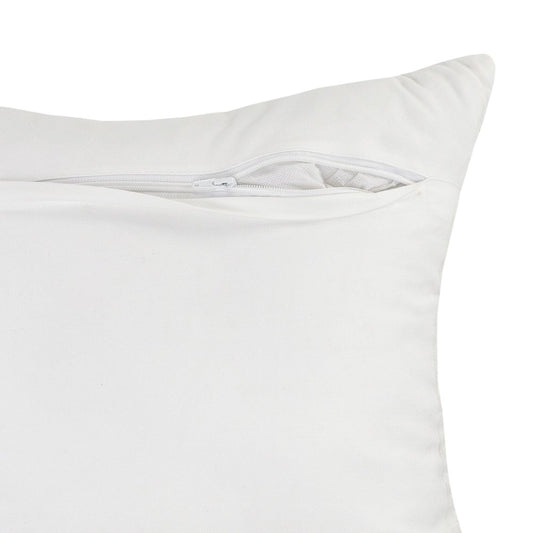 20" Ivory And Gray Throw Pillow Cover