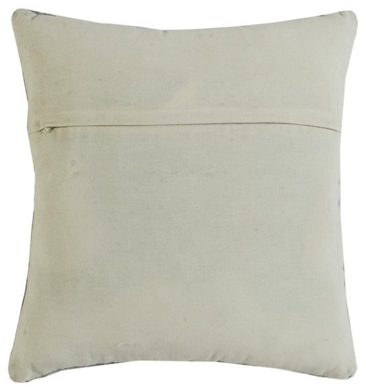 20" Gray And Yellow Geometric Cotton Blend Throw Pillow Cover with Embroidery And Texture