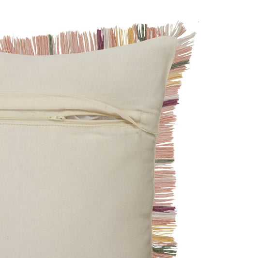 20" Pink And Yellow Plaid Cotton Throw Pillow Cover