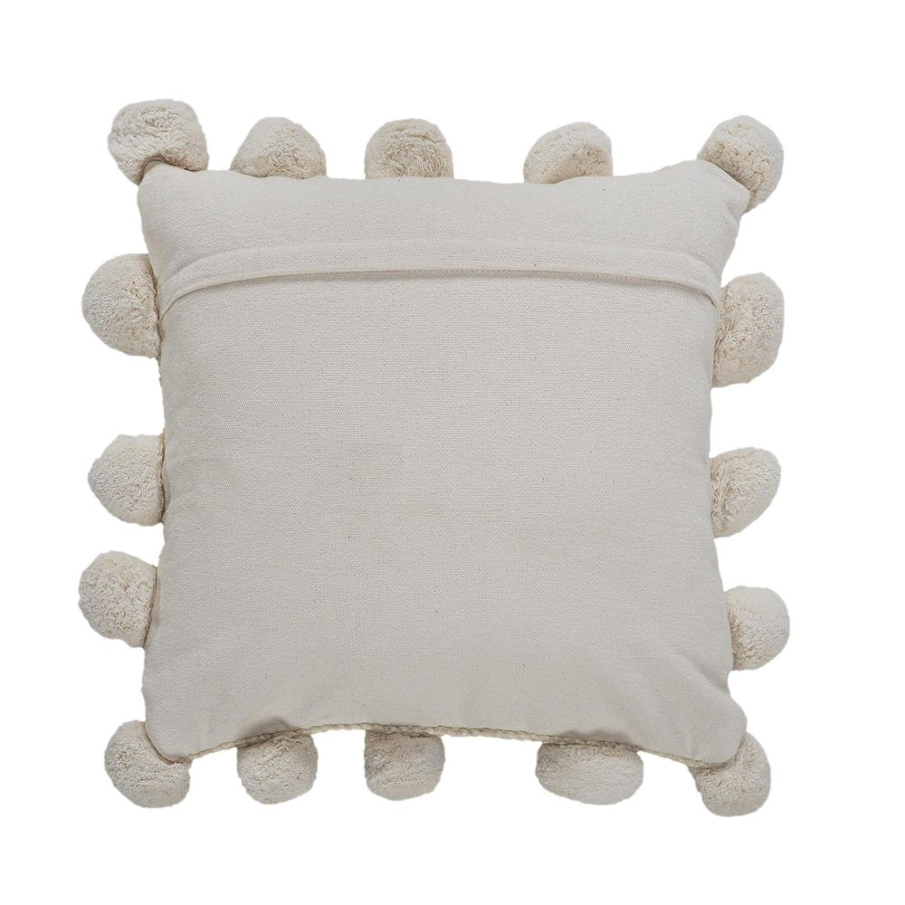 20" Tan And Brown Cotton Blend Throw Pillow Cover