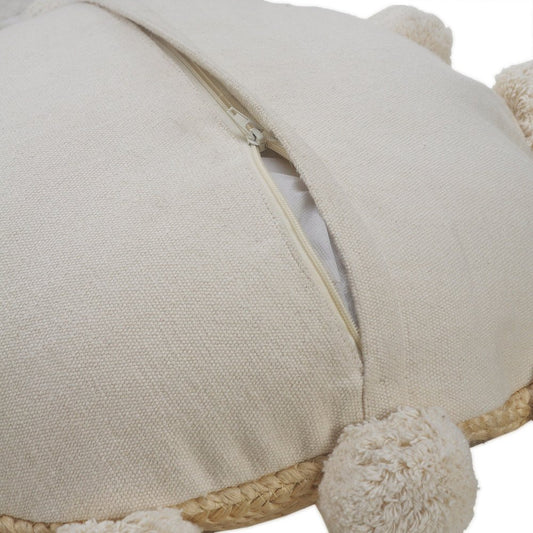 20" Tan And Brown Cotton Blend Throw Pillow Cover