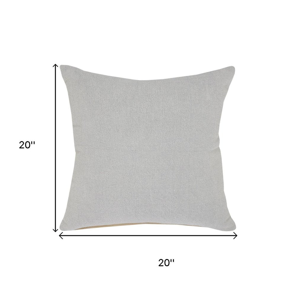 20" Gray Cotton Throw Pillow Cover