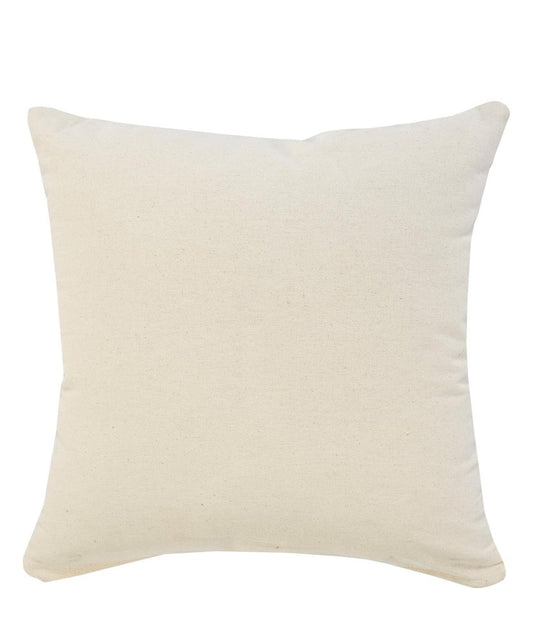 20" Red And White Striped Cotton Throw Pillow Cover with Tufts