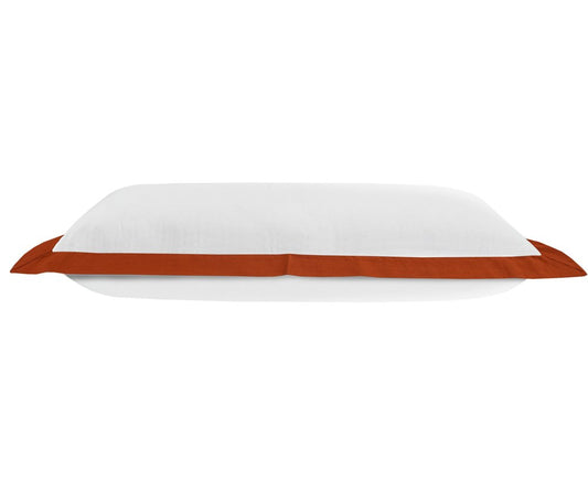 14" X 36" White And Brown Lumbar Color Block Cotton Throw Pillow Cover
