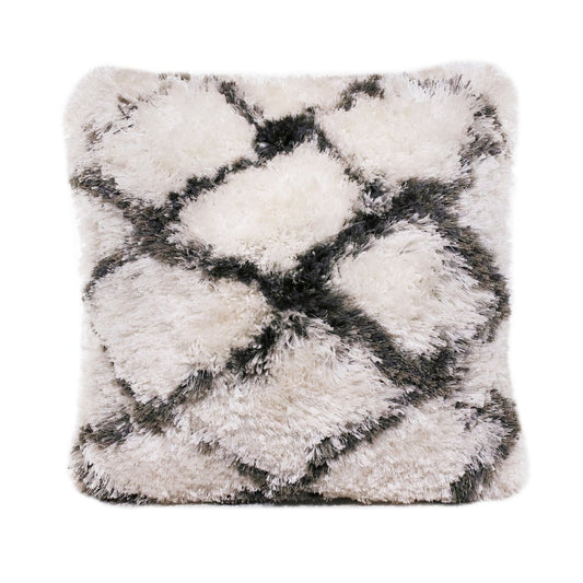 20" White And Black Diamond Throw Pillow Cover