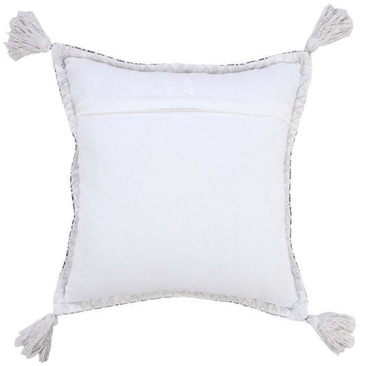 20" Blue Cotton Throw Pillow Cover