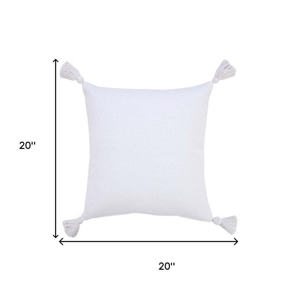 20" White Cotton Throw Pillow Cover