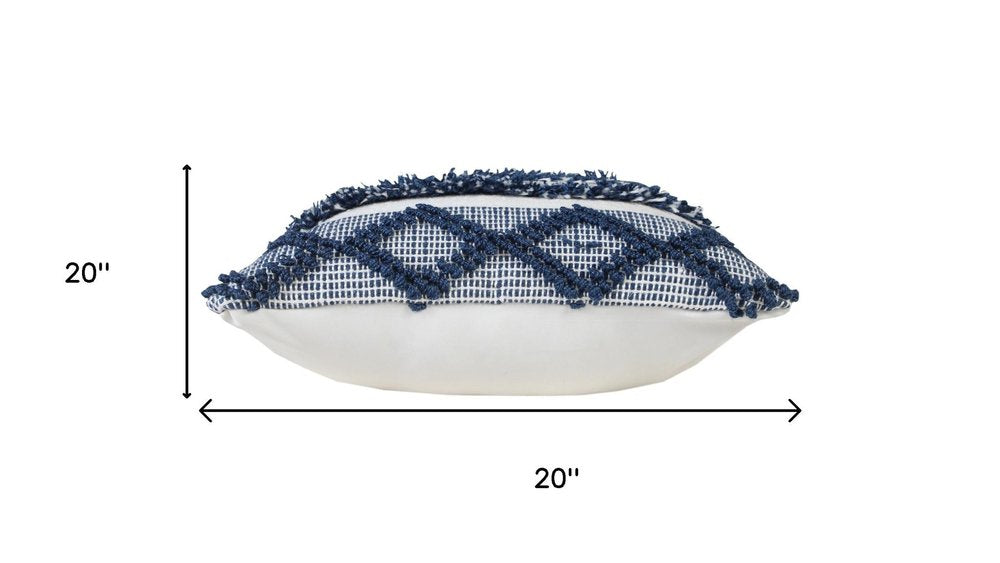 20" Blue And White Striped Throw Pillow Cover