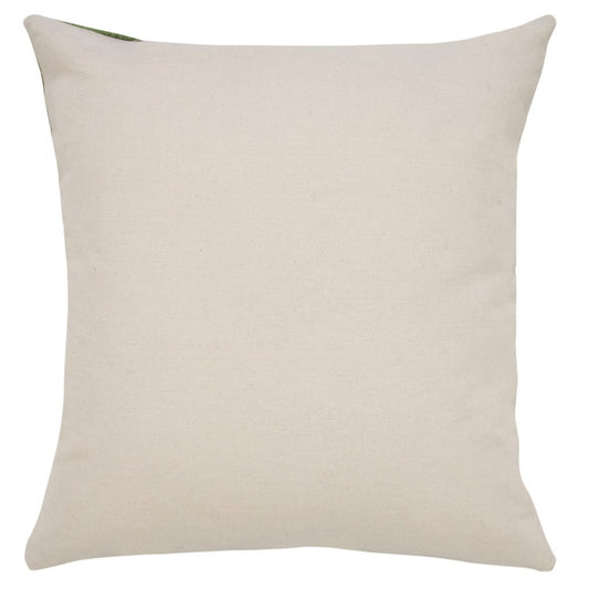 20" Green And White Striped Cotton Throw Pillow Cover