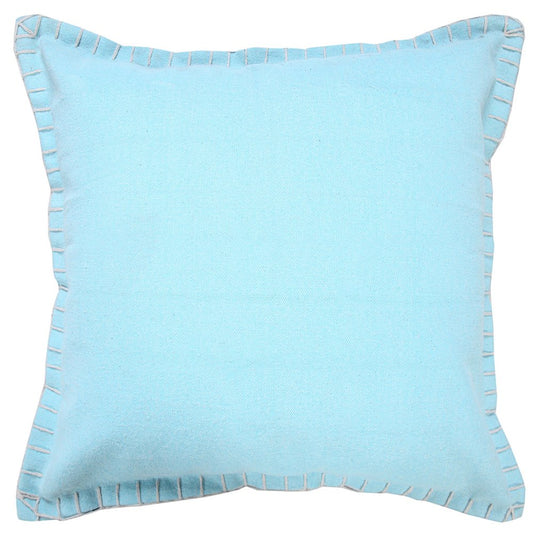 20" Blue Cotton Throw Pillow Cover