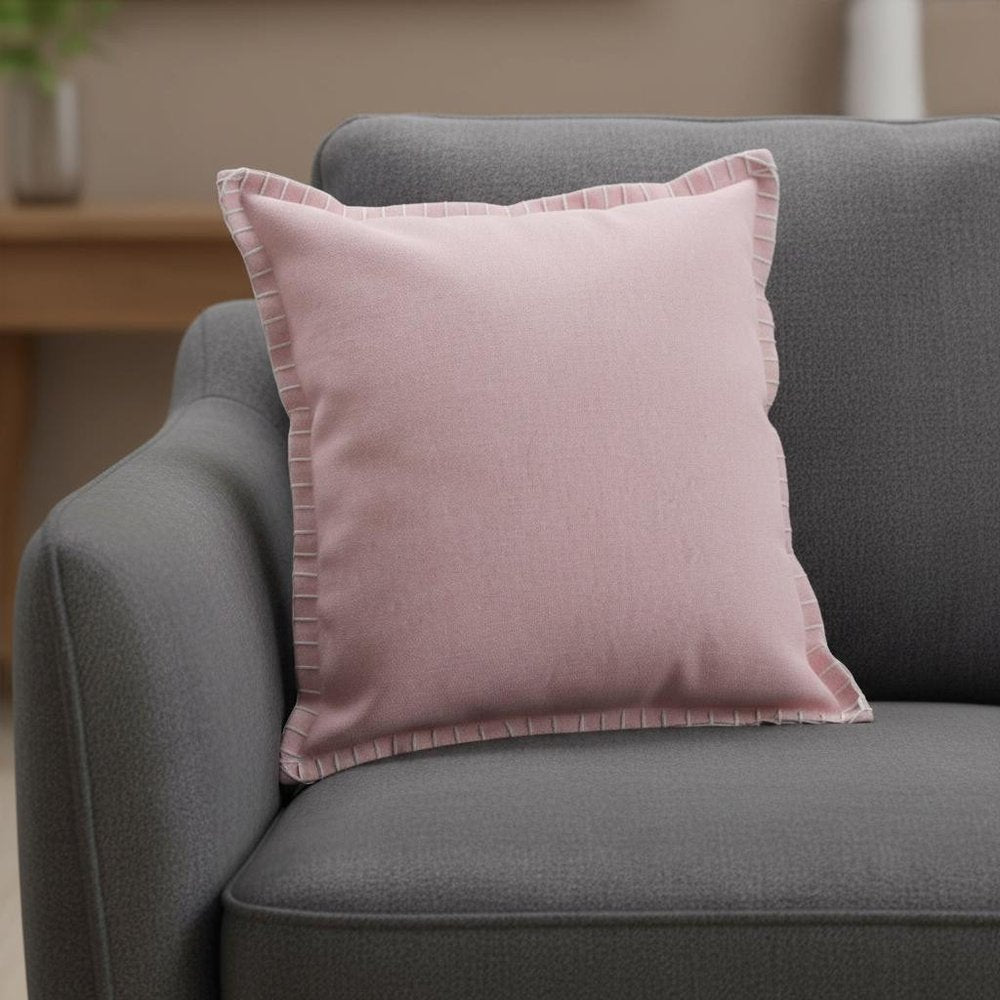 20" Pink Cotton Throw Pillow Cover