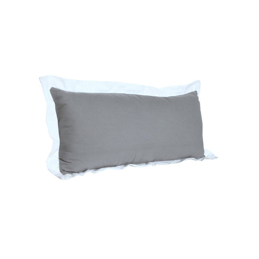 14" X 36" Gray And White Lumbar Color Block Cotton Throw Pillow Cover