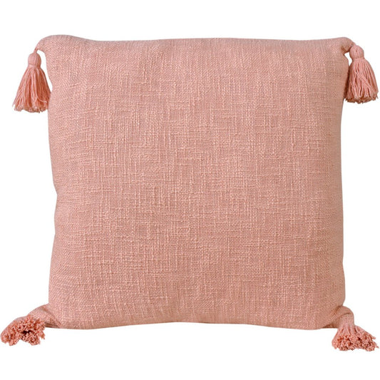 20" Pink Cotton Throw Pillow Cover
