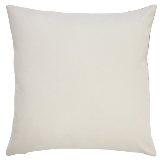 20" Blue And White Geometric Recycled Poly Linen Throw Pillow Cover