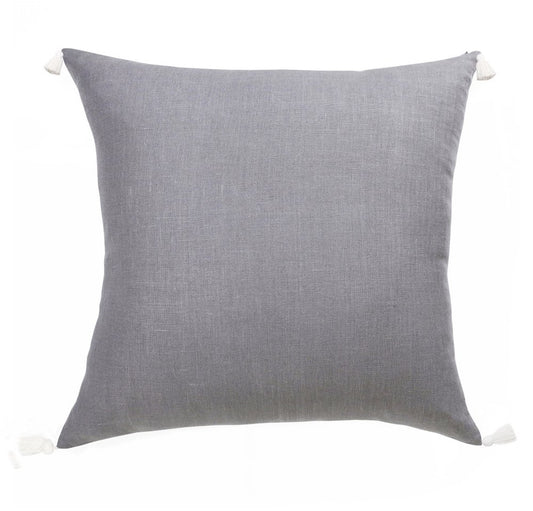 18" Gray And Ivory Striped Linen Throw Pillow Cover