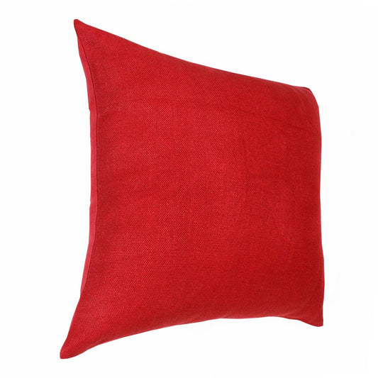 18" Red Linen Throw Pillow Cover