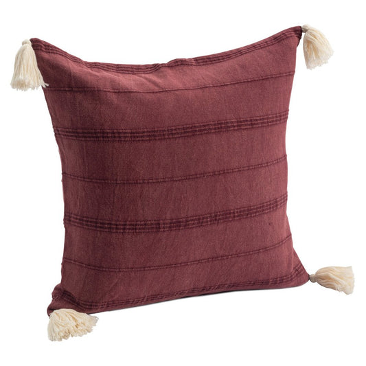 18" Red Cotton Throw Pillow Cover