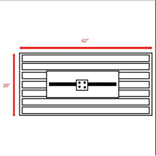 50000 BTU 42" Black Steel Propane Rectangular Fire Pit With Cover
