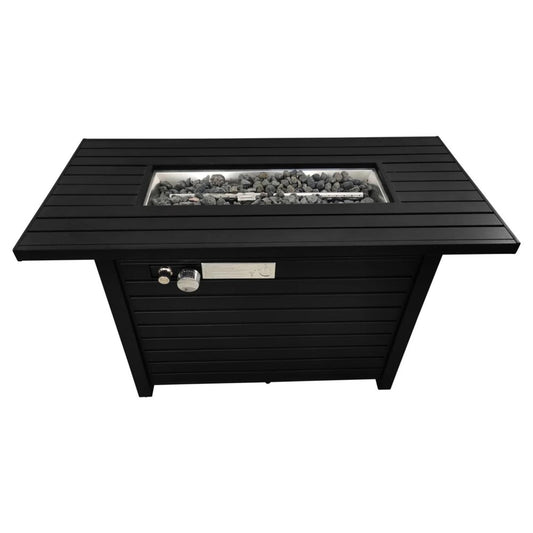 40000 BTU 42" Black Stainless steel Propane Rectangular Fire Pit With Cover