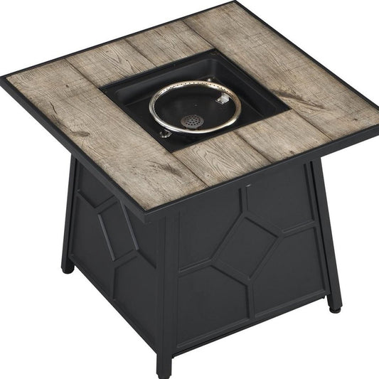 40000 BTU 28" Gray Iron Propane Rectangular Fire Pit With Cover