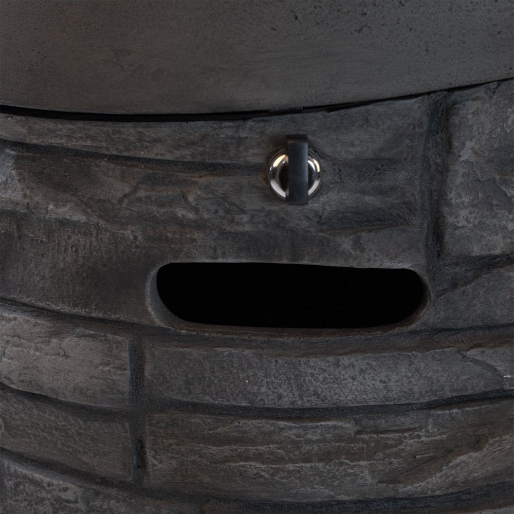 32000 BTU 26" Black Magnesium Oxide Propane Round Fire Pit With Cover