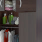 32" Espresso Melamine Mirrored Combo Dresser