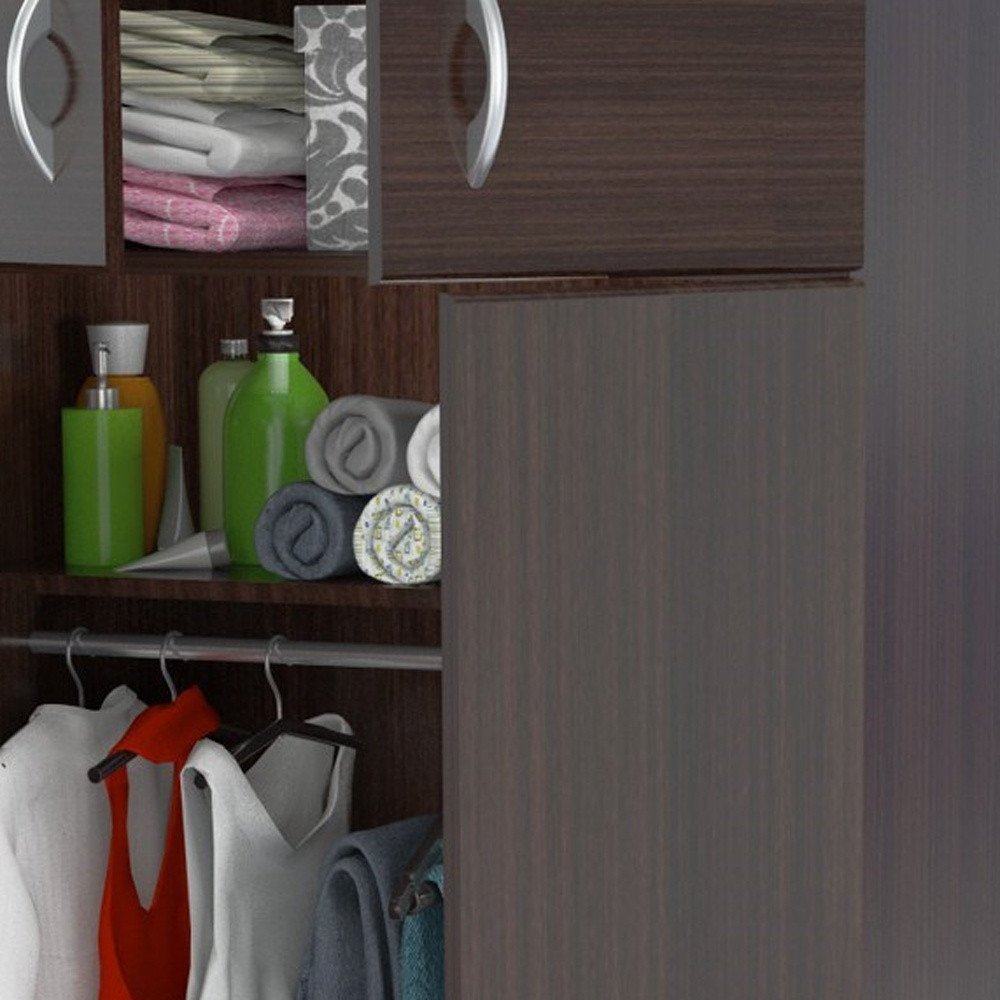 32" Espresso Melamine Mirrored Combo Dresser